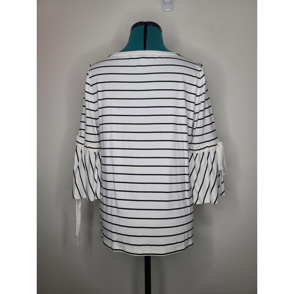WHBM White House black market stripe bell sleeve blouse - medium - Picture 2 of 4